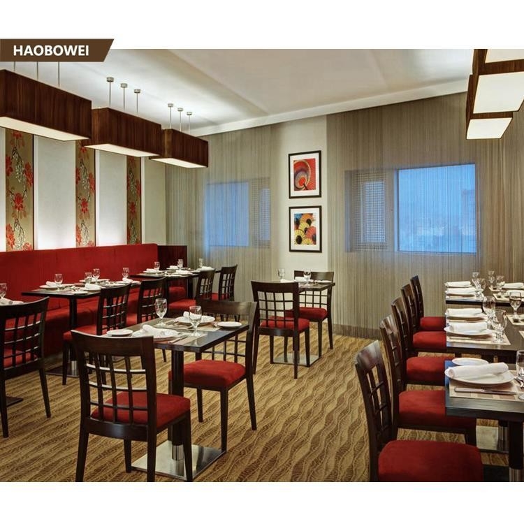 Edge Banding Hotel Table and Chair for Restaurants Lounge Cafe in Veneer or Laminate