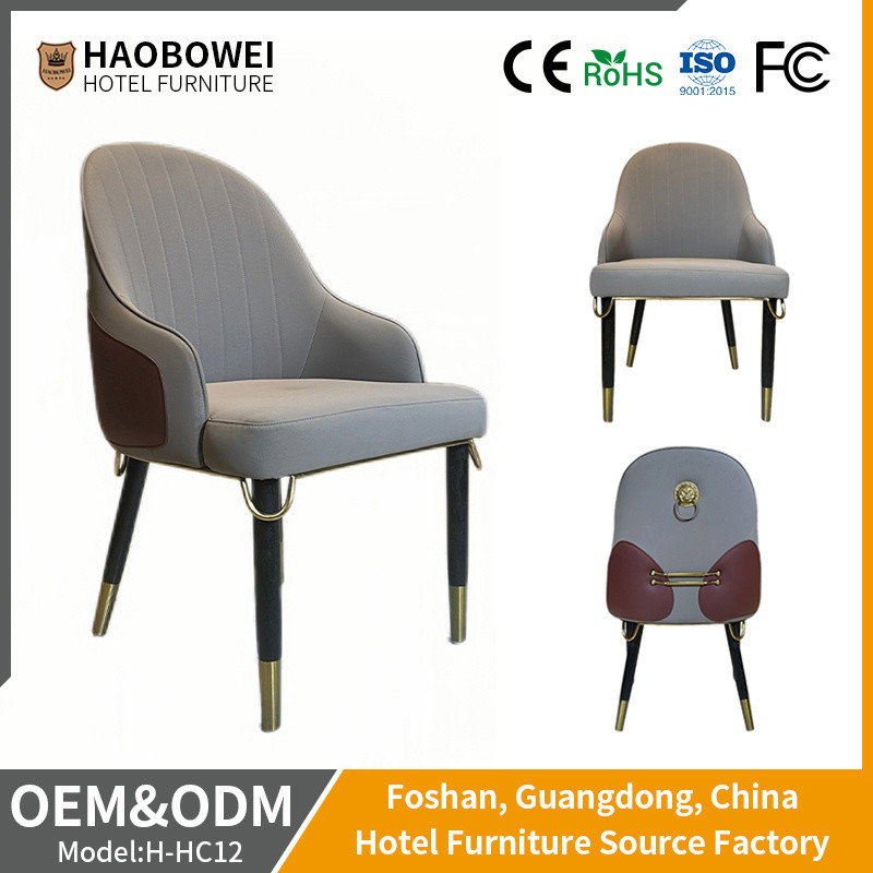 Indoor Home Dining Room Solid Wood Leather Chair for Customization in Hotel Furniture