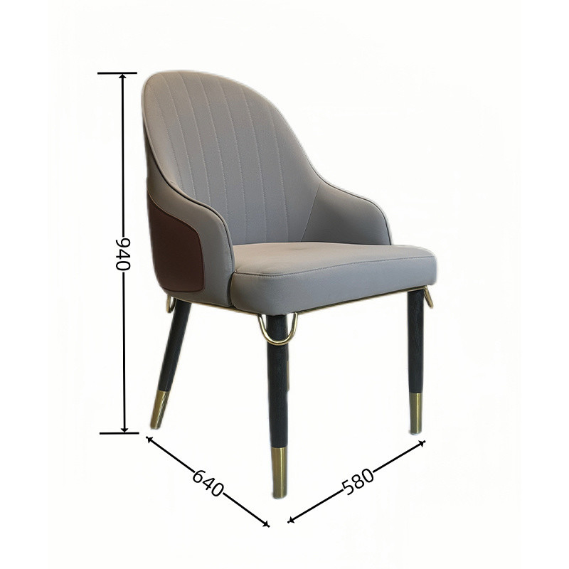 Indoor Home Dining Room Solid Wood Leather Chair for Customization in Hotel Furniture