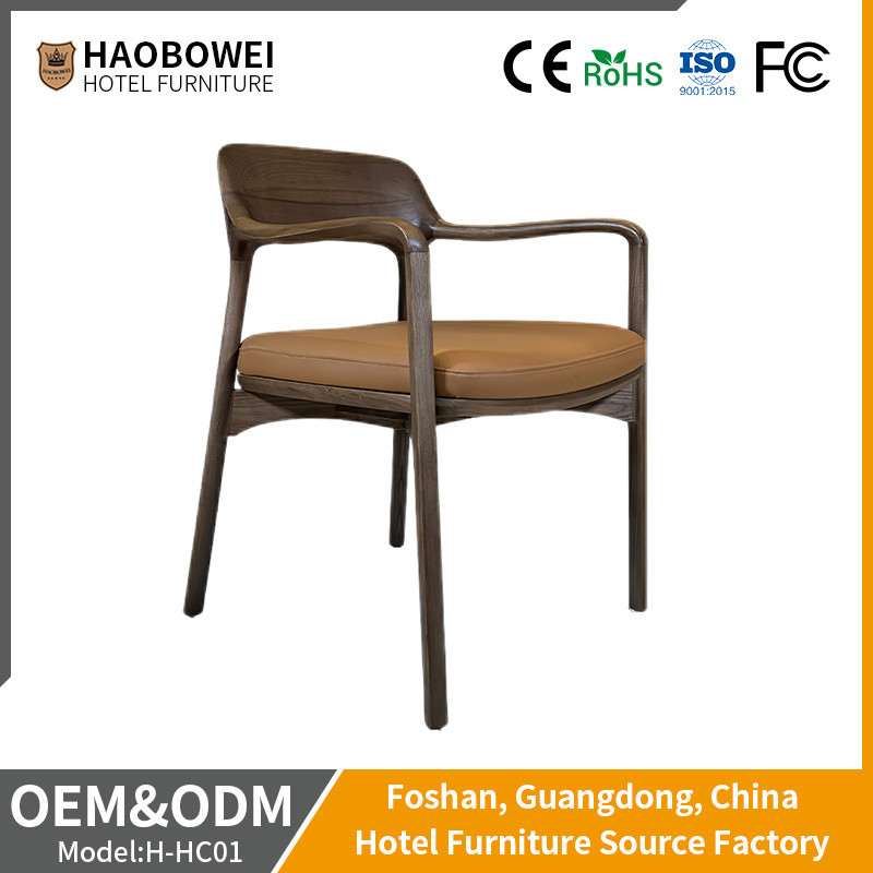Đồ nội thất nhà hàng khách sạn với ghế gỗ rắn và lưng cong