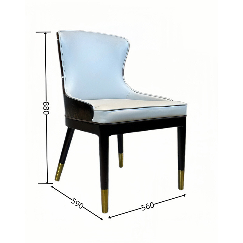 Indoor Modern Ash Wood Chair Without Armrest for Customized Hotel Furniture Dining Room