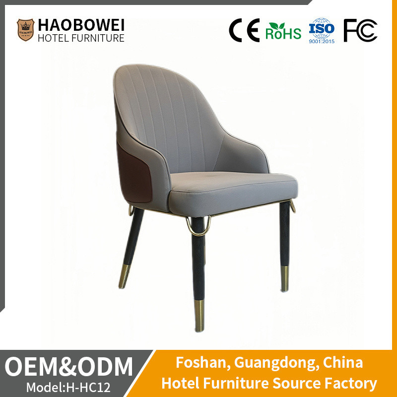 Hotel Furniture Solid Wood Leather Chair Without Armrest for Dining Room in Restaurant