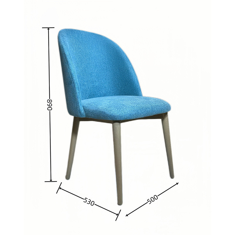 Northern Europe Restaurant Solid Wood Fabric Chair with Curved Backrest OEM/ODM Bisa