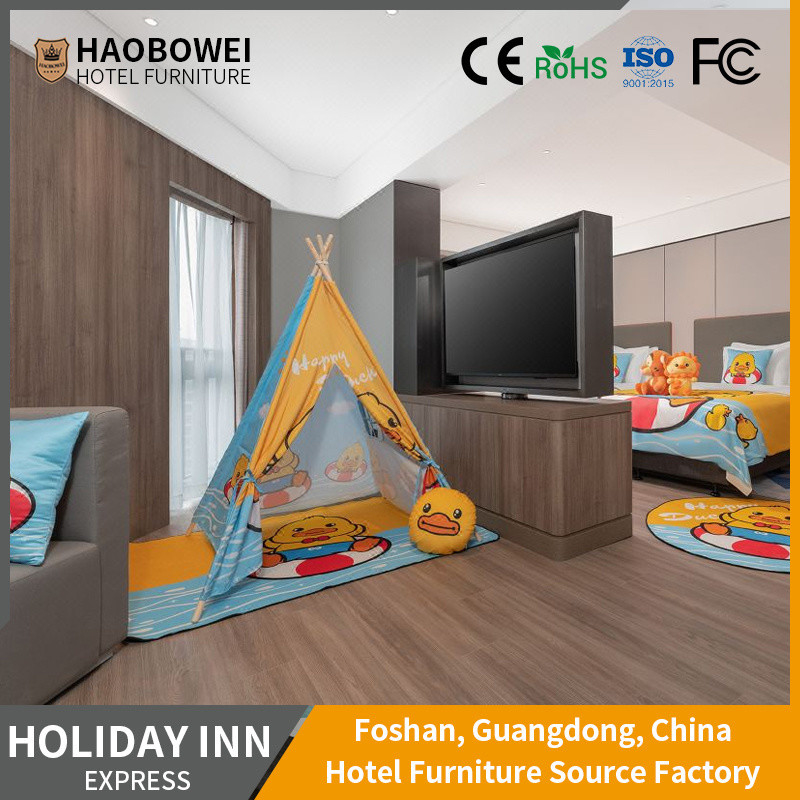 राजा आकार डबल बेडरूम आधुनिक होटल फर्नीचर सेट एश लकड़ी फ्रेम के साथ Foshan में निर्मित