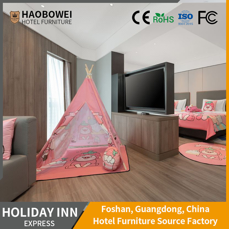 Hotel Tiga Bintang Set King Size Kamar tidur Bisnis Apartemen Headboard Custom Furniture