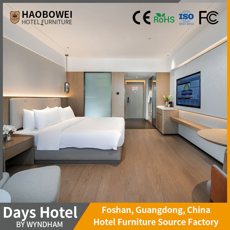 फोर स्टार रिज़ॉर्ट होटल बेडरूम फर्नीचर सेट ISO 14184 मानक के साथ Foshan से