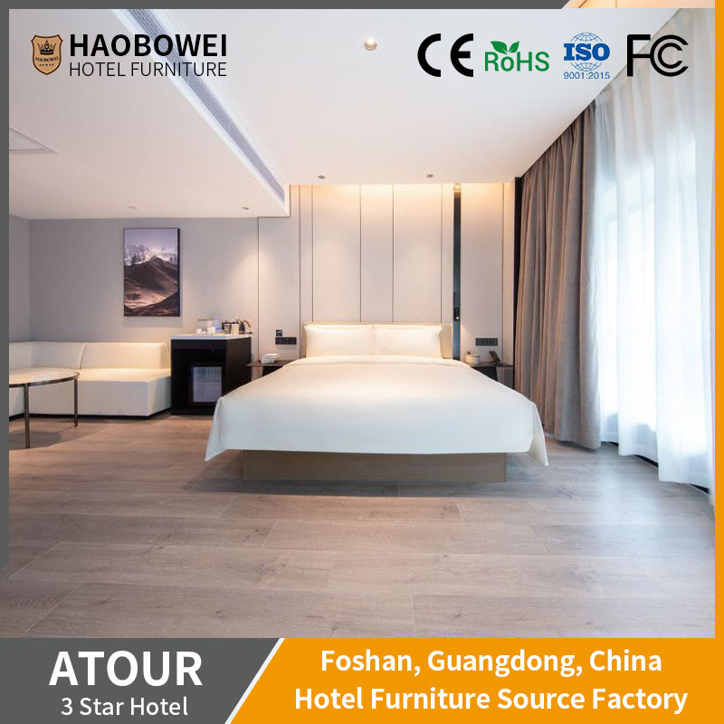 Zamówienie na zamówienie Nowoczesny zestaw sypialni w rozmiarze króla Meble z Foshan Hotel Apartment
