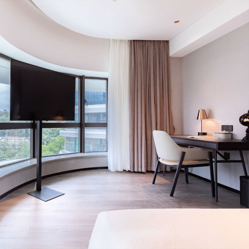 3 Bintang Set Kamar Tidur Hotel yang Disesuaikan dengan Bantal Kursi Kulit Anti-Busuk Bebas Pelarut