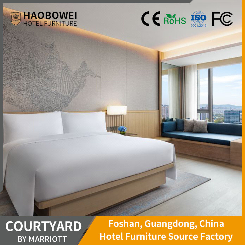 Foshan आधुनिक लक्जरी मानक राजा आकार बेडरूम सेट के लिए मैरियट होटल अनुकूलन