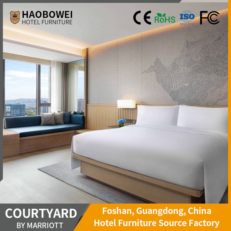 Foshan 4 स्टार राजा आकार बेडरूम सेट मैरियट होटल फर्नीचर अनुकूलन के लिए बेडरूम