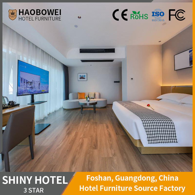 US Furniture Hotel Foshan Modern Standard King Size Kamar tidur 3 bintang Indoor untuk Indoor