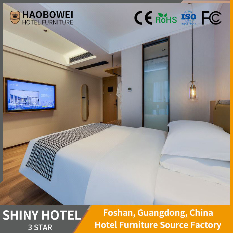 Paket Lembut Moderate 3 Star Hotel King Size Set Kamar Tidur Set Headboard Bed Furniture Set