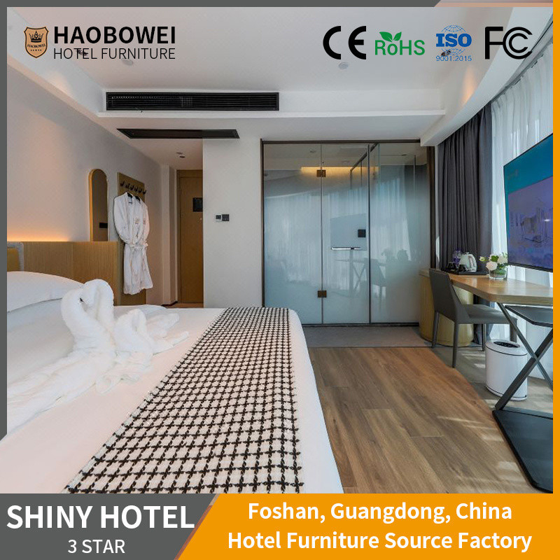 3 Star Hotel Standard King Size Bedroom Set Headboard Apartemen furnitur untuk ruangan