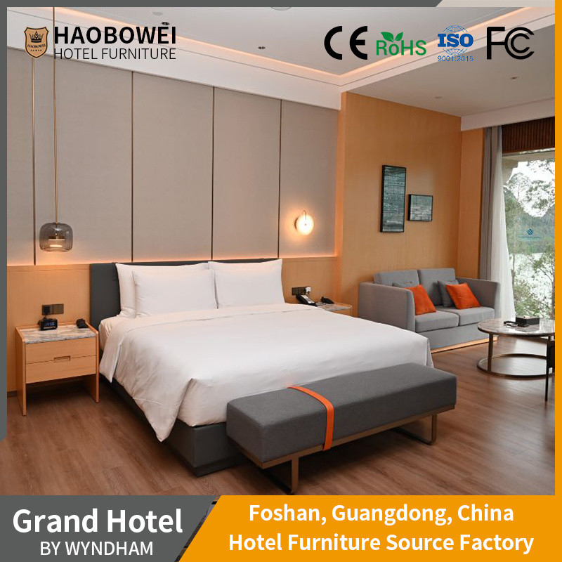 फोशन में WYNDHAM-GRAND-ZQ रिसॉर्ट होटल के लिए मानक राजा आकार बेडरूम सेट फर्नीचर