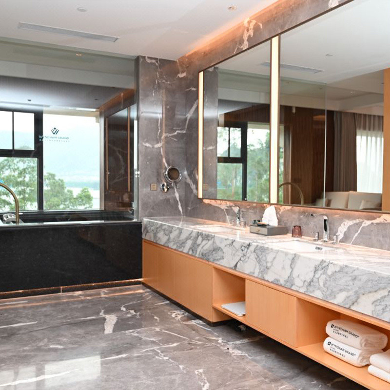 फोशन में WYNDHAM-GRAND-ZQ रिसॉर्ट होटल के लिए मानक राजा आकार बेडरूम सेट फर्नीचर