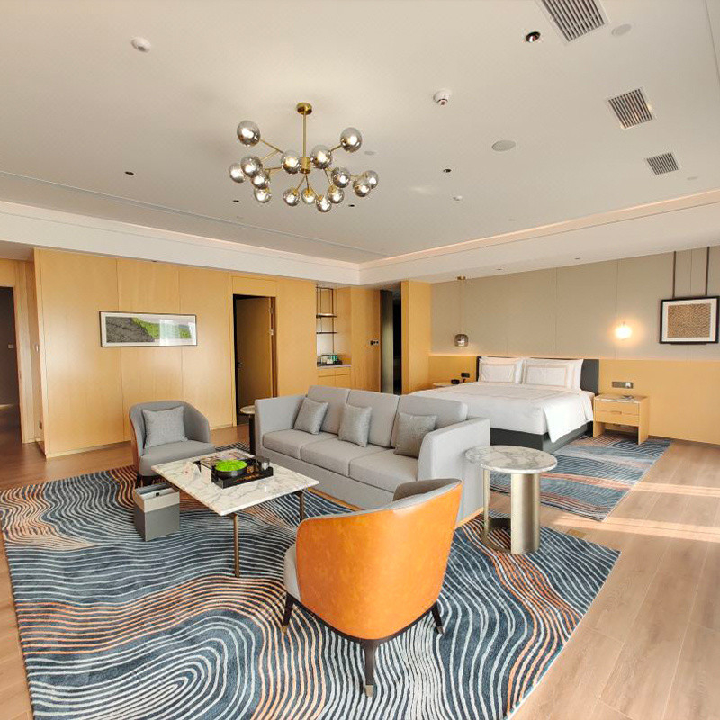 फोशन में WYNDHAM-GRAND-ZQ रिसॉर्ट होटल के लिए मानक राजा आकार बेडरूम सेट फर्नीचर