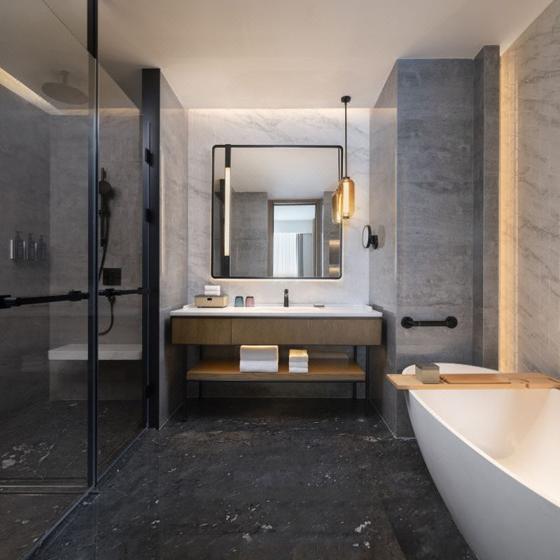 Furnitur Hotel Set Kamar Tidur Dengan Solvent-Free Anti-Fouling Kulit Nyaman Dan Gaya
