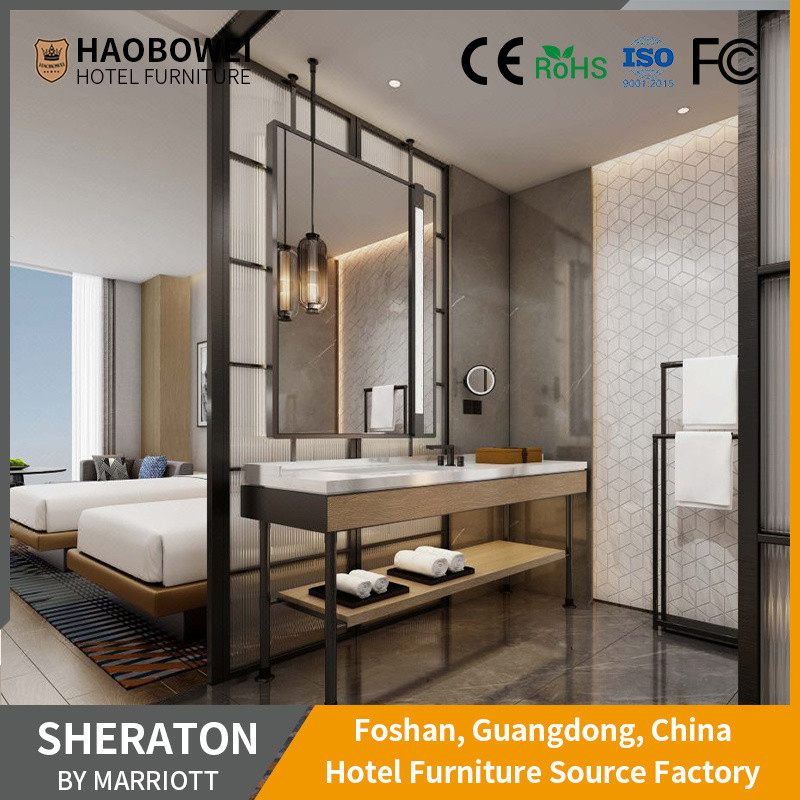 Hotel Furniture Bedroom Sets Function Customization Marriott 5 Star King Size Headboard