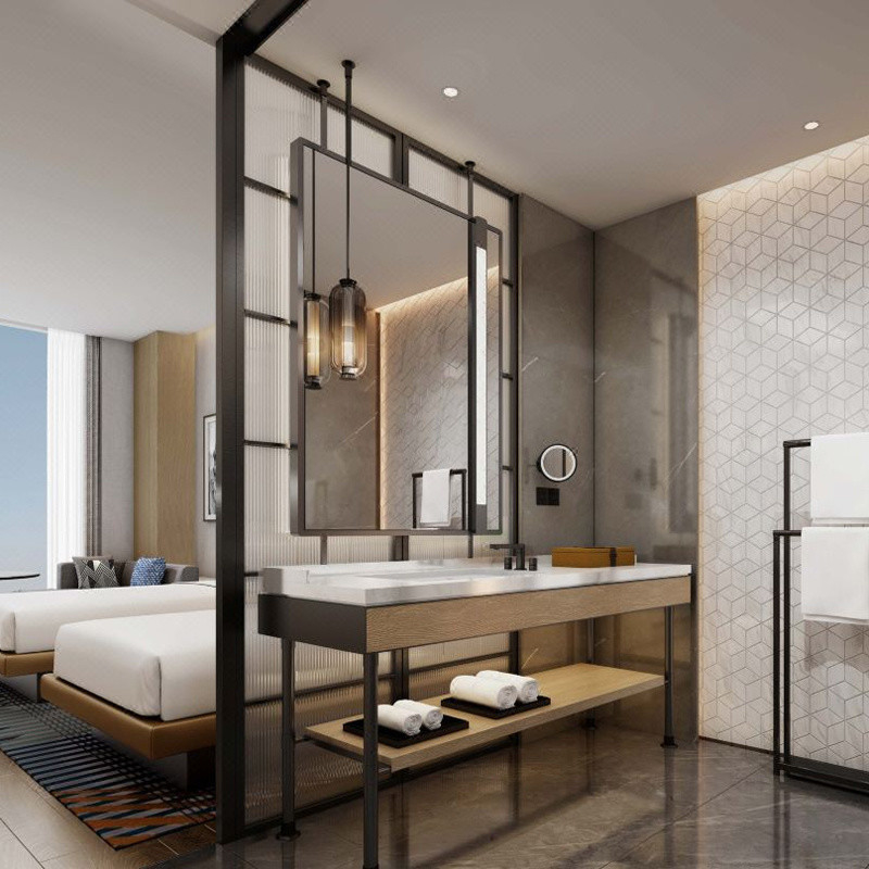 Hotel Furniture Bedroom Sets Function Customization Marriott 5 Star King Size Headboard