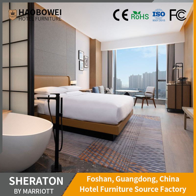 Foshan Furniture Sheraton Five Star Modern Standard King Size Set Kamar Tidur Untuk Pembayaran Penuh