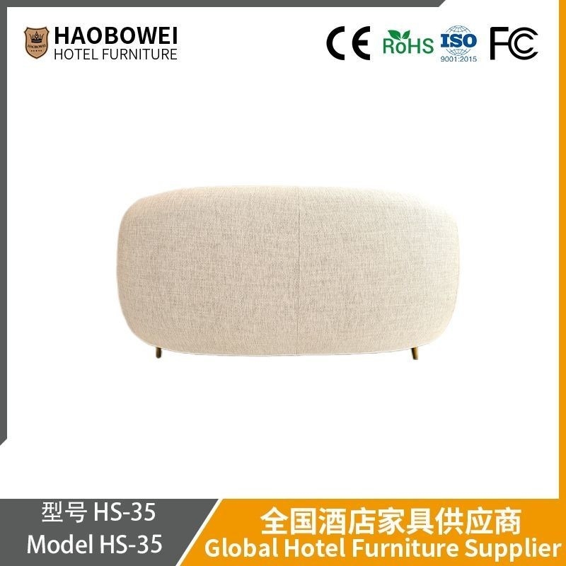                    Cat′s Paw Milk Flannel Fabric Sofa, New Model for Living Room, Small-Sized, Modern and Simple, White Cream Style, Curved Sofa.             