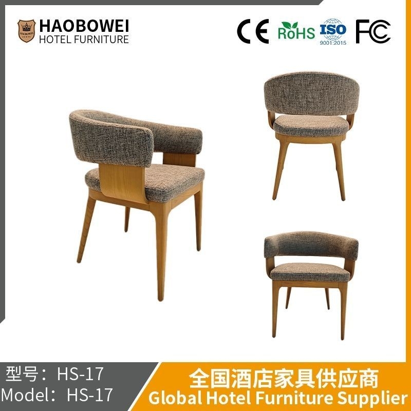                    Haobowei Furniture Retro Creamy Solid Wood Dining Chairs Medieval Restaurant Chairs Ash Wood Back Chair Nordic Log Stool             