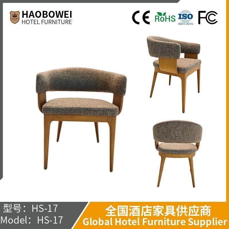                    Haobowei Furniture Retro Creamy Solid Wood Dining Chairs Medieval Restaurant Chairs Ash Wood Back Chair Nordic Log Stool             
