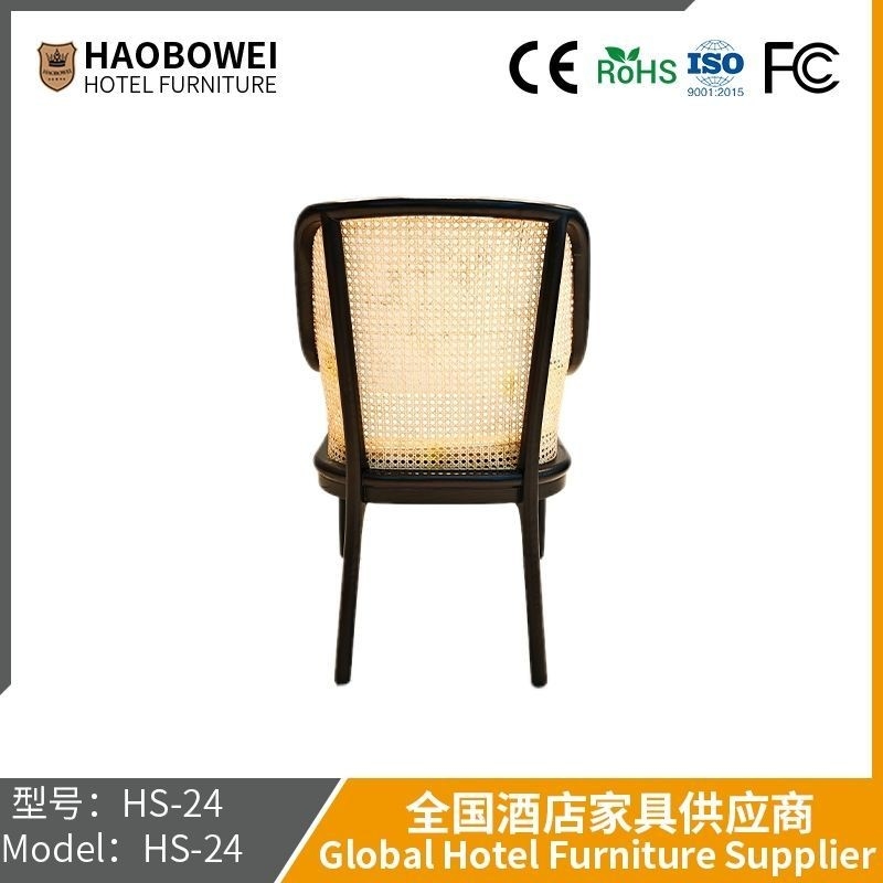                    Solid Wood Rattan Chair Retro Ash Wood Bag Rock Plate Table Spicy Hot Pot Restaurant High-End Dining Tables and Chairs             