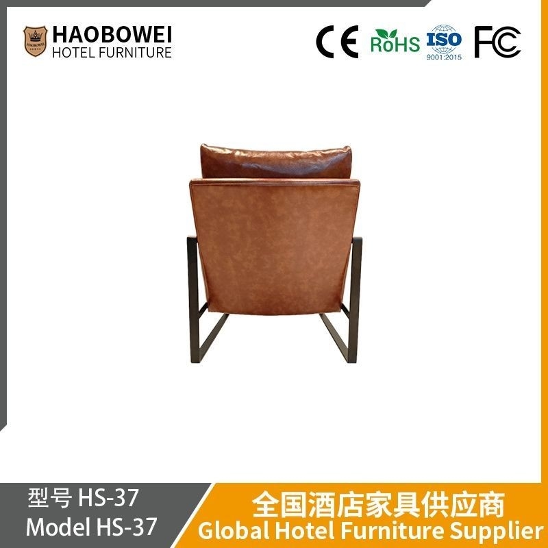 New Nordic Single Sofa Chair Cowhide Double-Sided Leisure Retro Style Bedroom Recliner Study Balcony Chair