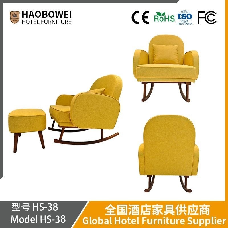Lazy Sofa For Lying And Sleeping Rocking Chair For Living Room Leisure Recliner For Bay Window And Balcony Single Sofa Chair With Footstool