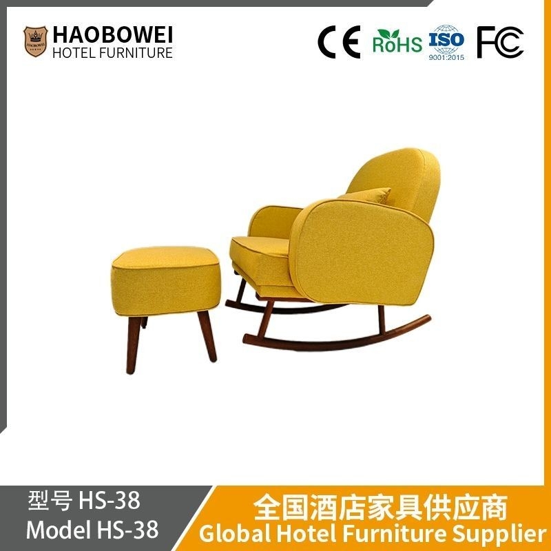 Lazy Sofa For Lying And Sleeping Rocking Chair For Living Room Leisure Recliner For Bay Window And Balcony Single Sofa Chair With Footstool