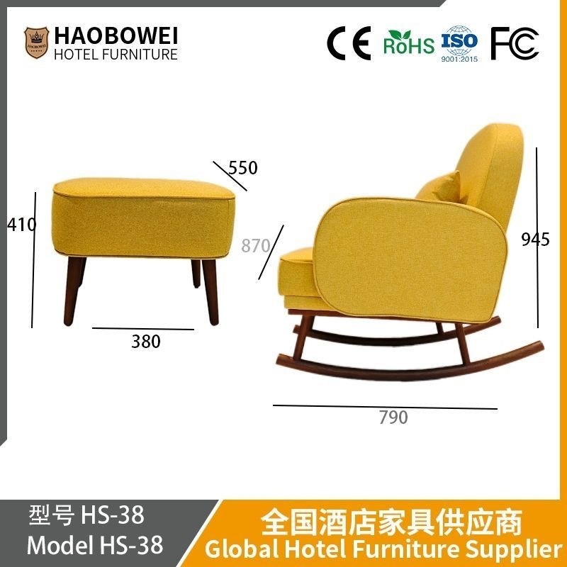 Lazy Sofa For Lying And Sleeping Rocking Chair For Living Room Leisure Recliner For Bay Window And Balcony Single Sofa Chair With Footstool